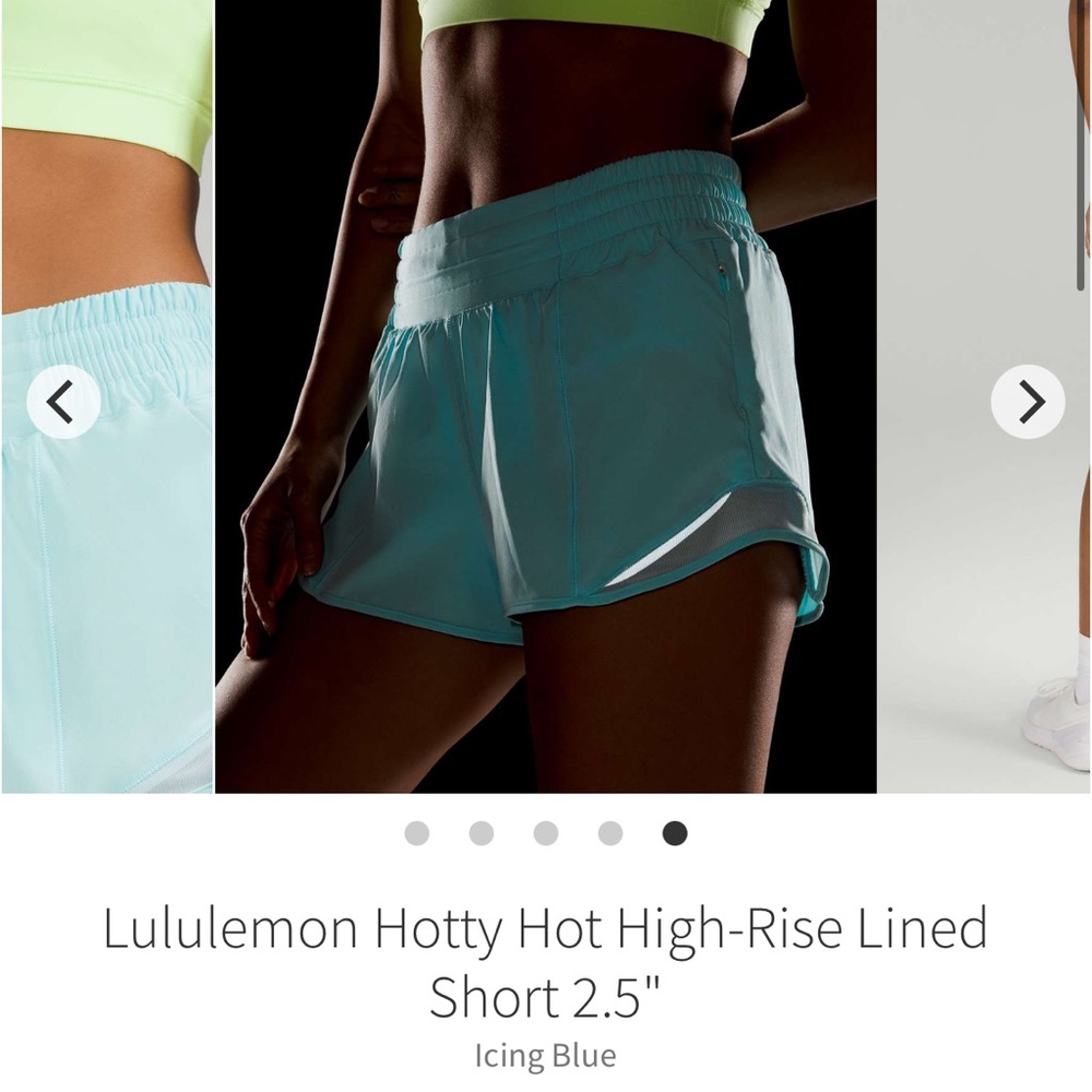 lululemon icing blue HR Lined hottie hots size 4